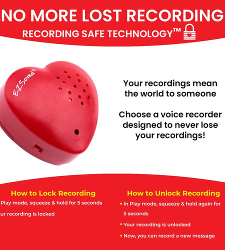 Voice Recorder for Stuffed Animal | 2 Pack - 30 Seconds Push Button Sound Recorder | Create Heartbeat Bear for Newborn | Personal Voice Message Recordable Sound Module for Toys (Red)